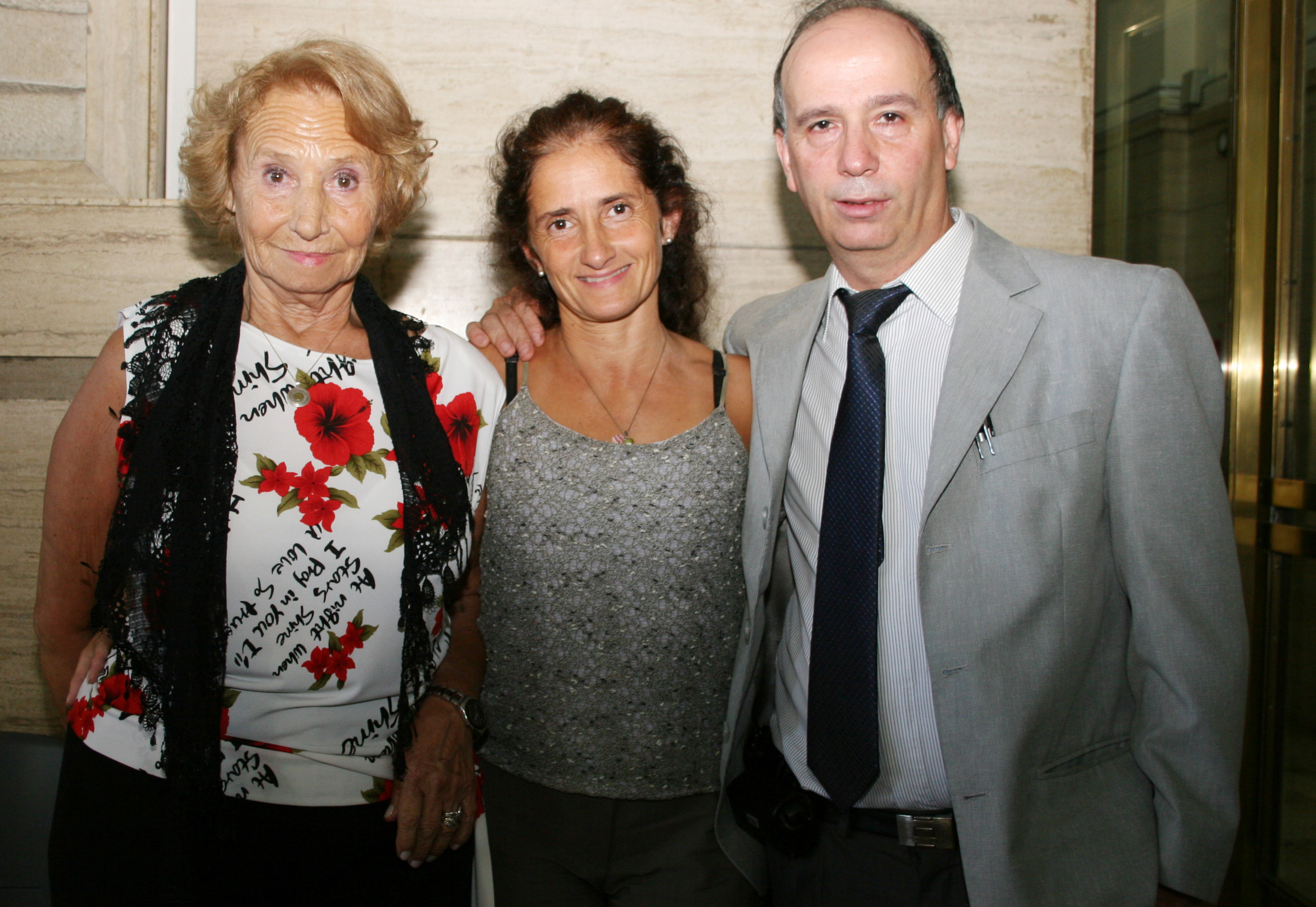 Coqui Pereyra, su hija María Alejandra y Daniel Cagnola.
